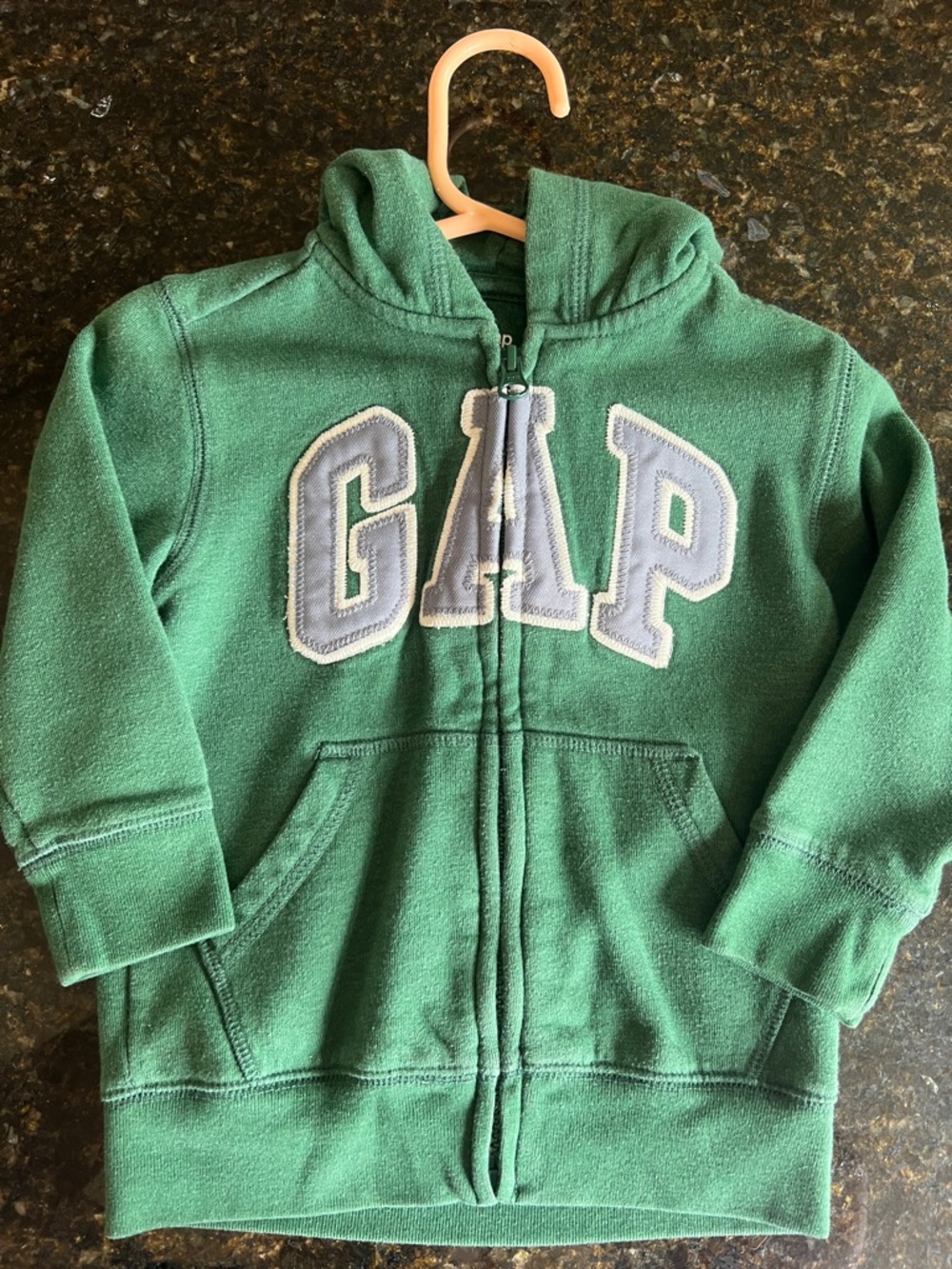 GAP Kids Green Full-Zip Hoodie with Embroidered Logo